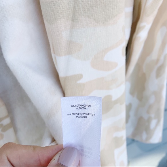 NWT Lucky Brand Beige Camo Hooded Cardigan - Picture 5 of 7